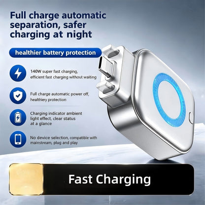 🌞Half Price Offer – Final Day⚡140W Super Fast Charger with AI Auto Shutdown – USB-C PD3.1 – Intelligent Battery Protection – Universal for iPhone, MacBook & Tablets