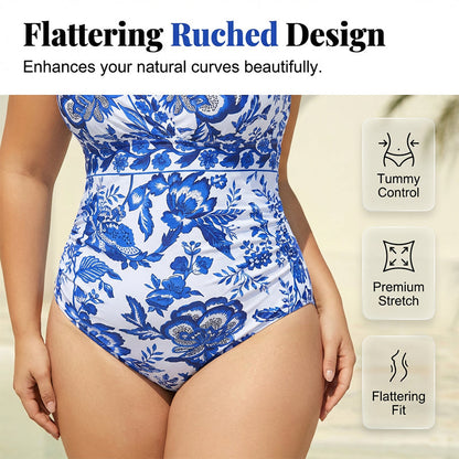 👙Last Day Promotion🌴Plus Size Halter Bikini Set with Swim Skirt