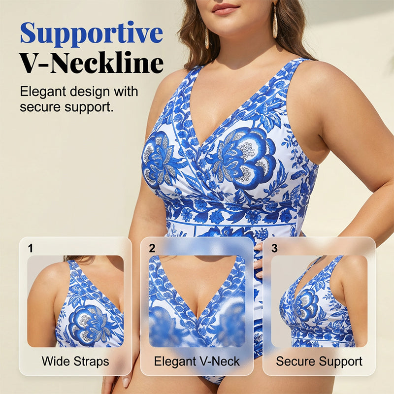 👙Last Day Promotion🌴Plus Size Halter Bikini Set with Swim Skirt