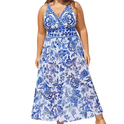 👙Last Day Promotion🌴Plus Size Halter Bikini Set with Swim Skirt