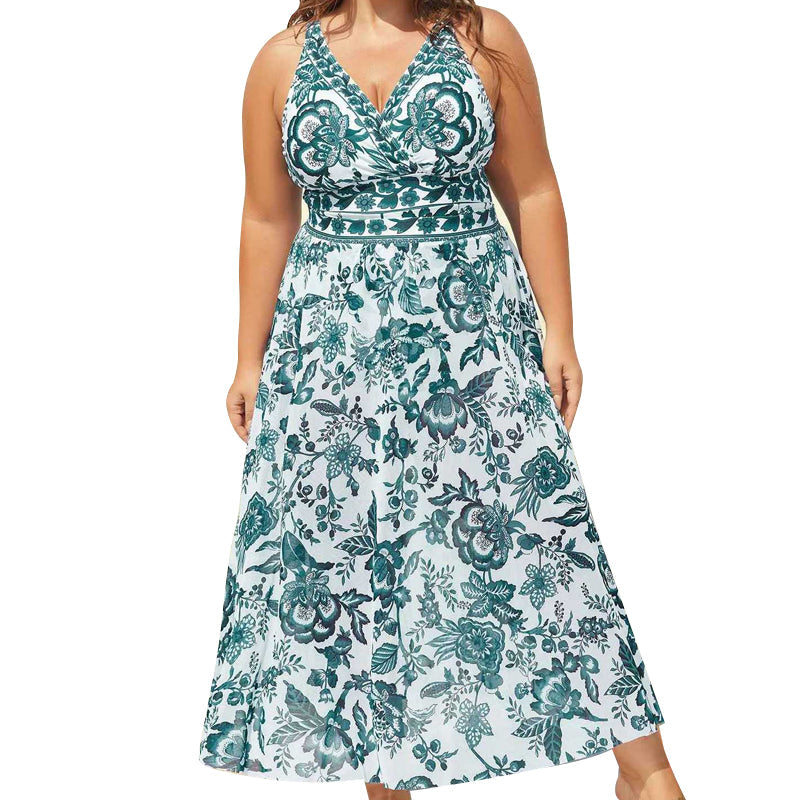 👙Last Day Promotion🌴Plus Size Halter Bikini Set with Swim Skirt