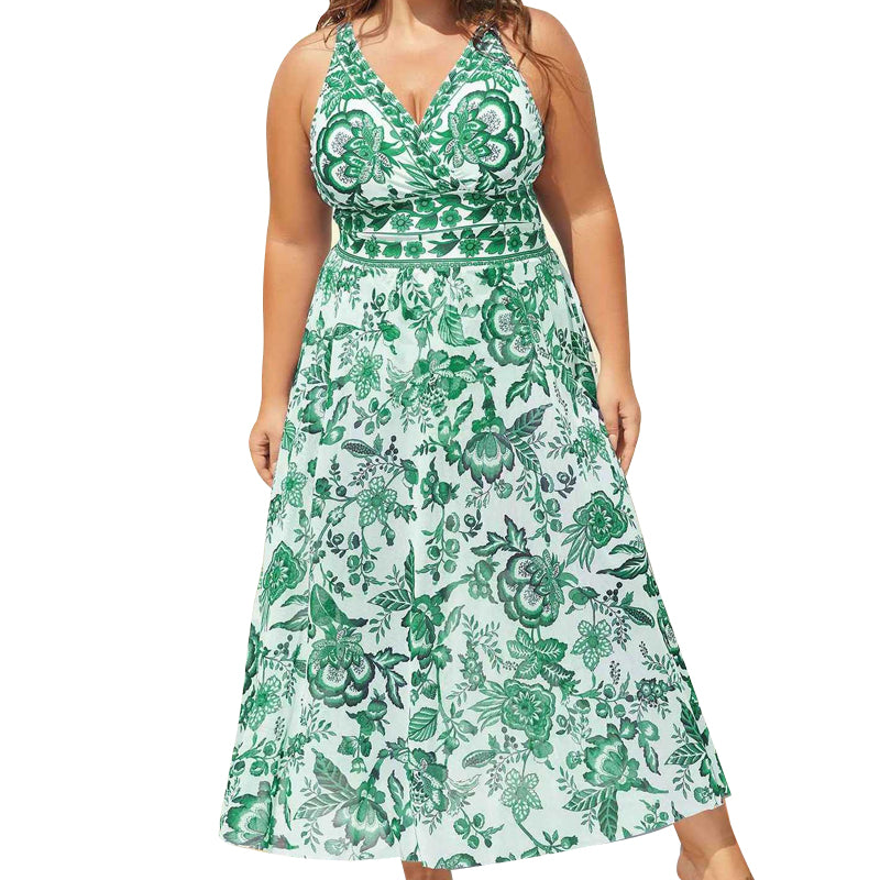👙Last Day Promotion🌴Plus Size Halter Bikini Set with Swim Skirt