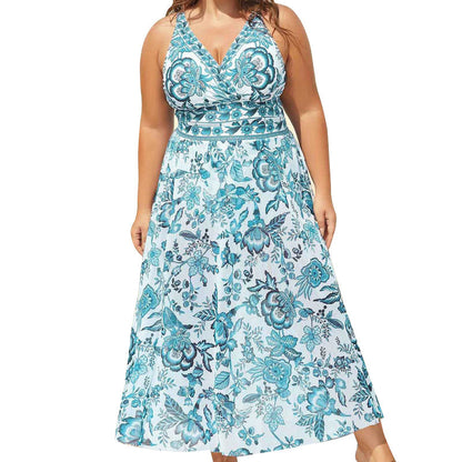 👙Last Day Promotion🌴Plus Size Halter Bikini Set with Swim Skirt