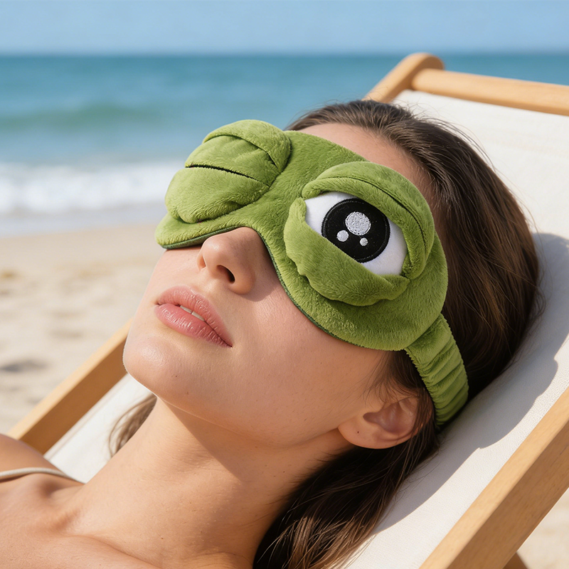 🐸Soft Funny Frog 3D Sleep Mask