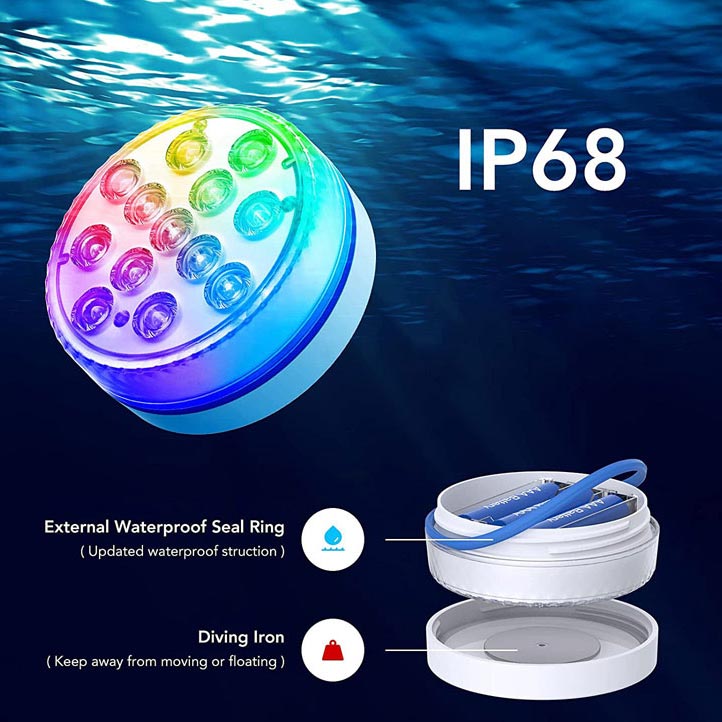 Submersible LED Pool Lights (RF Remote Control)
