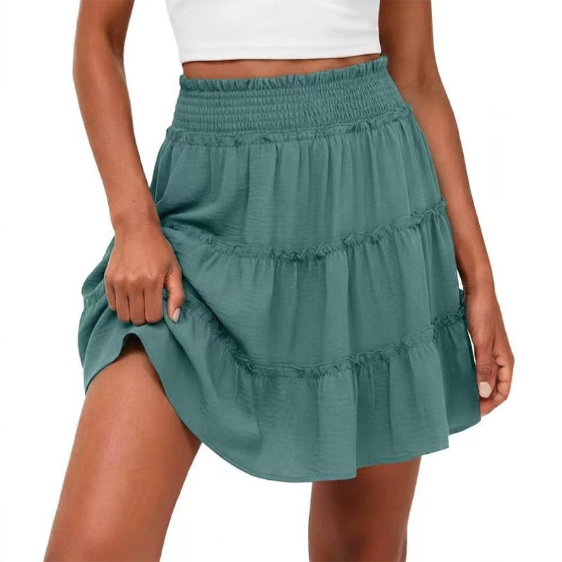 ⏰Limited Hot Sales - Just ￡13.99🔥55K+ SOLD!✨Women’s Elastic High Waist Tiered Ruffle Skort
