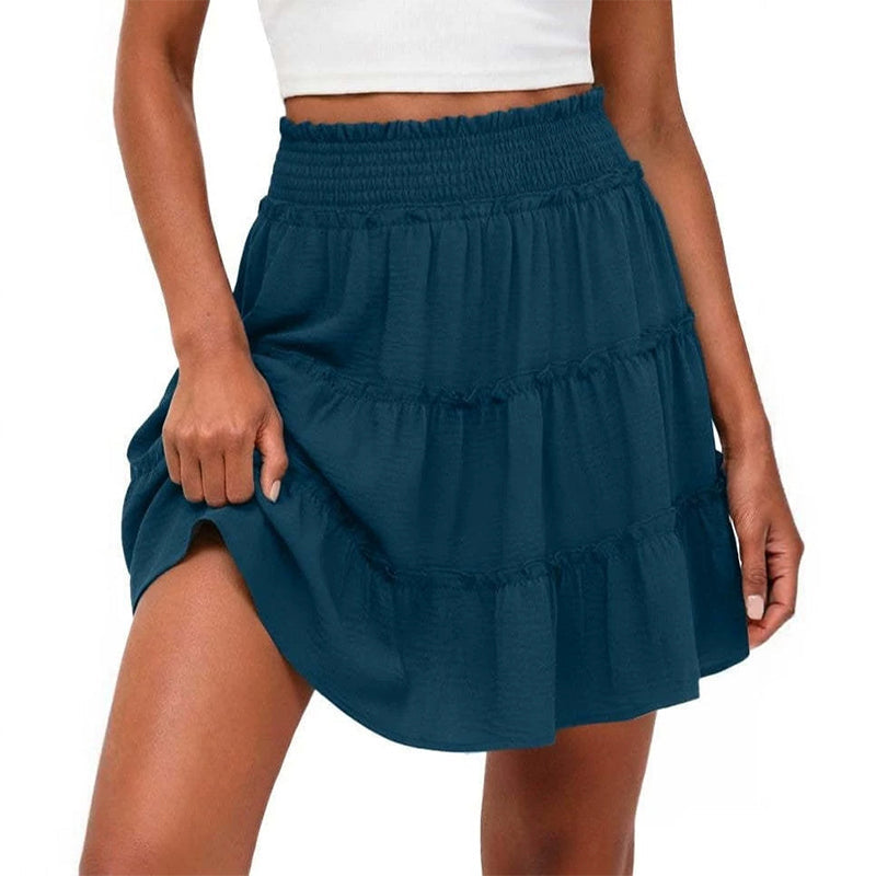 ⏰Limited Hot Sales - Just ￡13.99🔥55K+ SOLD!✨Women’s Elastic High Waist Tiered Ruffle Skort