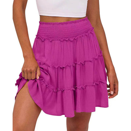 ⏰Limited Hot Sales - Just ￡13.99🔥55K+ SOLD!✨Women’s Elastic High Waist Tiered Ruffle Skort