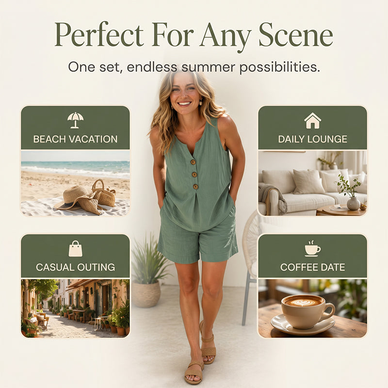 👚LAST DAY 50% OFF✨ 2-piece set – loose top & comfortable trousers – soft fabric, elastic waistband & versatile combination options – can be worn separately or together