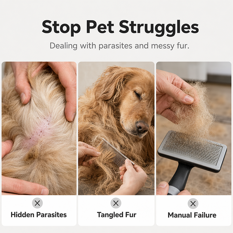 ✨️Surprise 60% off！🐈Electric Pet Grooming Comb🐕Keep your furry friends away from mites, fleas and tangled fur！