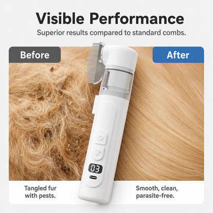 ✨️Surprise 60% off！🐈Electric Pet Grooming Comb🐕Keep your furry friends away from mites, fleas and tangled fur！