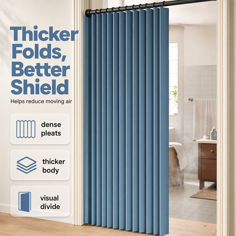 ⏰🔥LIMITED TIME 50% OFF! ⭐No-Drill Magnetic Accordion Door Curtain