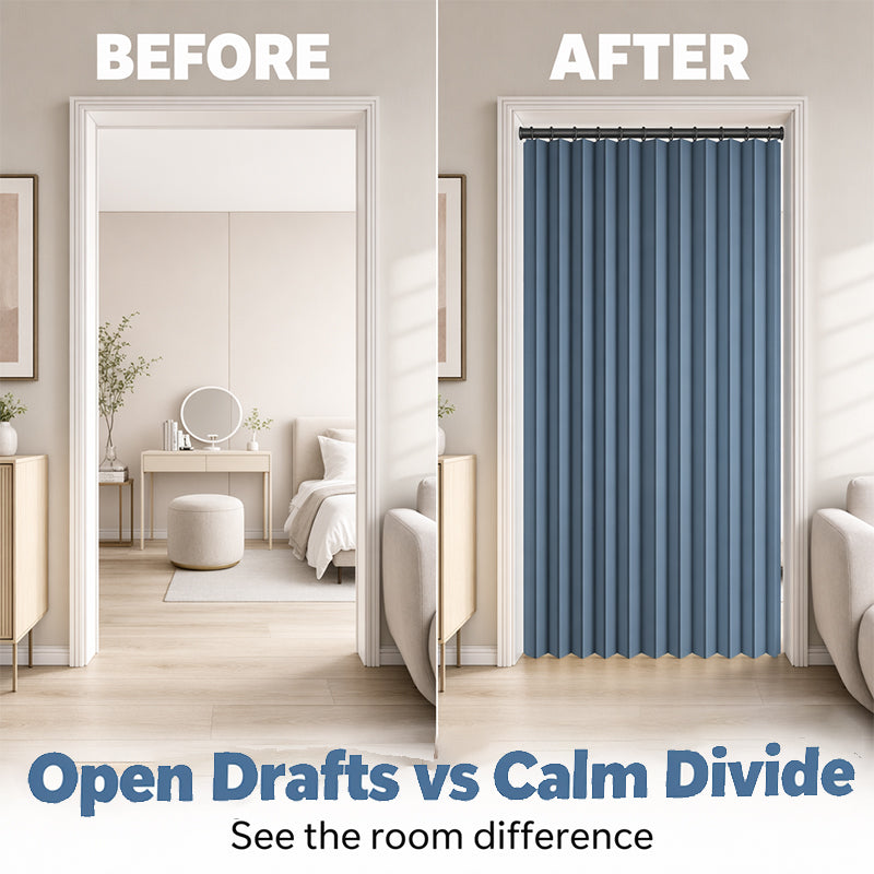 ⏰🔥LIMITED TIME 50% OFF! ⭐No-Drill Magnetic Accordion Door Curtain