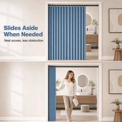 ⏰🔥LIMITED TIME 50% OFF! ⭐No-Drill Magnetic Accordion Door Curtain