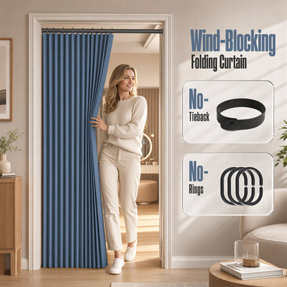 ⏰🔥LIMITED TIME 50% OFF! ⭐No-Drill Magnetic Accordion Door Curtain