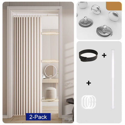 ⏰🔥LIMITED TIME 50% OFF! ⭐No-Drill Magnetic Accordion Door Curtain