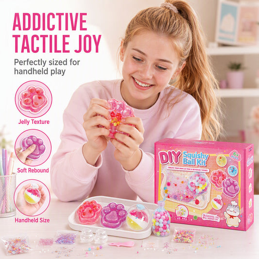 🎁Gift Idea Hot Sale 50% OFF🔥DIY Fried Ice Squishy Toy Kit with Cat Claw Design for Kids