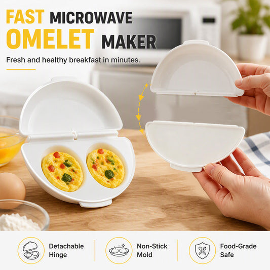 🥳2026 HOT SALE🥳💞50K+ SOLD! 🍳⚡ 50% OFF + BUY MORE, SAVE MORE! Microwave Omelet Cooker – 2-in-1 makes omelets & egg cups in minutes. Premium eco-friendly PP – safe, durable & BPA-free. From £7.99 – stock up for quick healthy breakfasts! 🧼✅